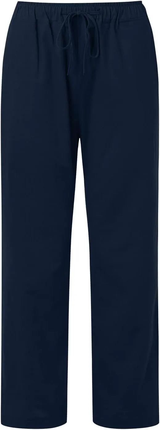 Womens Linen Blend Summer Fashion Pants High Waist Long Lounge Slim Fit Pants Beach