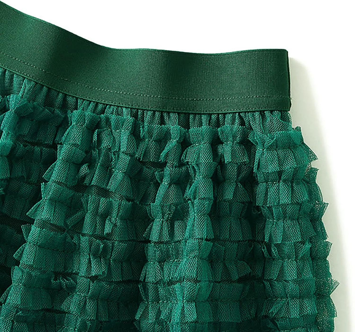Women's Long Maxi Tulle Skirts A Line Ruffle High Waisted Tiered Layered Mesh Tutu Skirt Petticoat Costumes