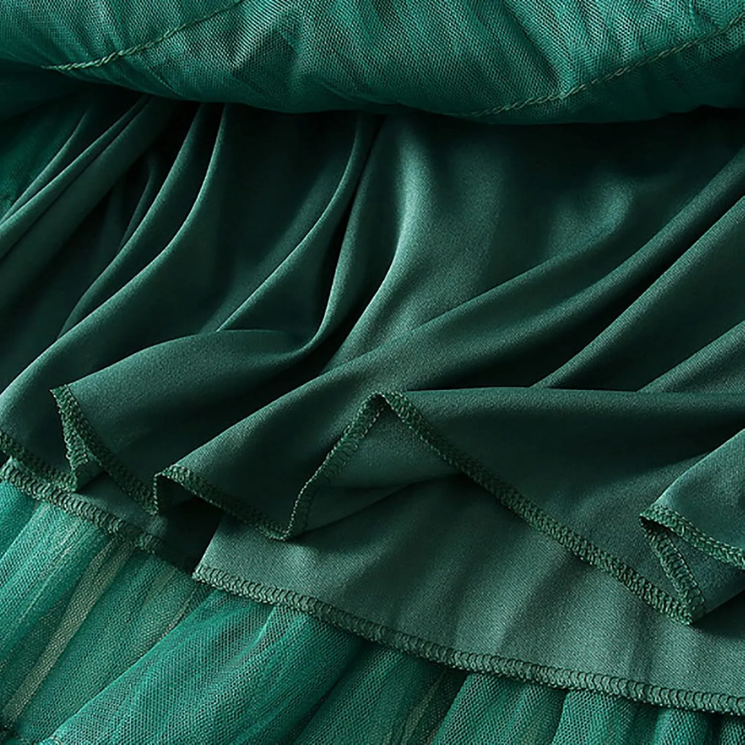 Women's Long Maxi Tulle Skirts A Line Ruffle High Waisted Tiered Layered Mesh Tutu Skirt Petticoat Costumes
