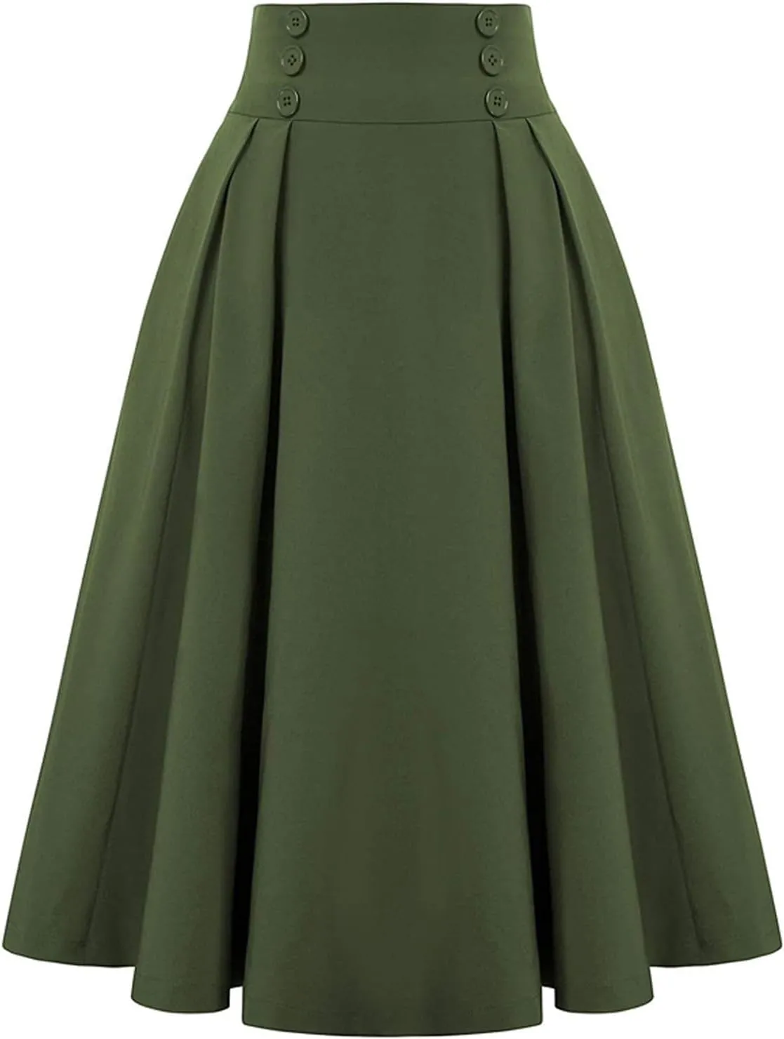 Women's Maxi Dresses 2025 Elegant Trendy Midi Vintage Button Elastic High Waisted Pleated Cocktail Skirts, S-2XL
