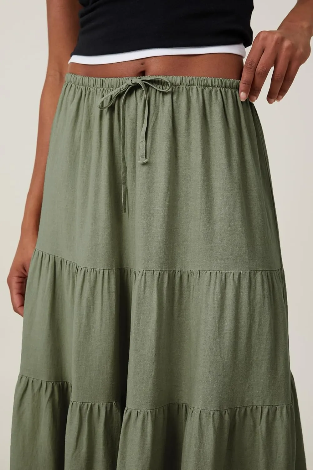 Women's Maxi Skirts Flowy Skirt Elastic High Waist Pleated A-Line Flared Long Skirts
