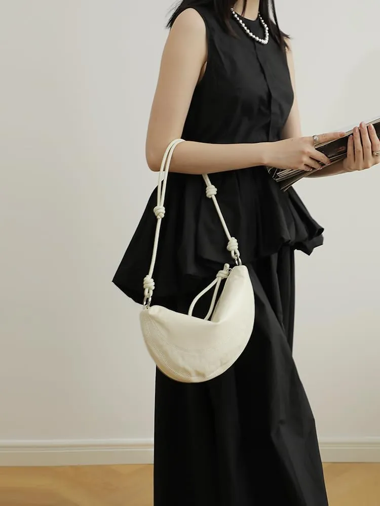 Women's Oil Wax Cowhide Knot Shoulder Crossbody Underarm Bag Handbag Hobo Vintage Clutch Versatile Chic Stylish Casual