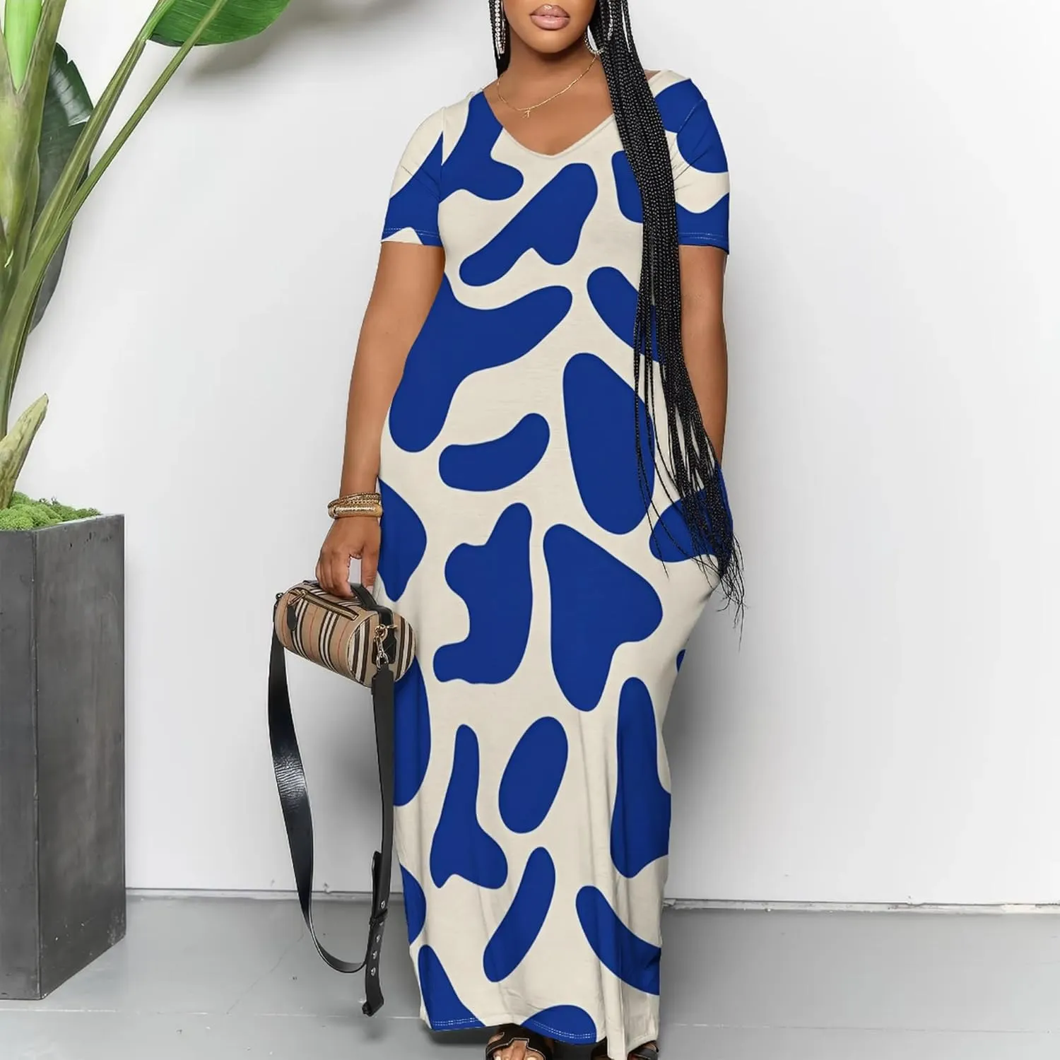 Women's Plus Size Summer Dress African Art Graphic Print Maxi Flowy Tank Dress Casual A Line Skirt for Curvy Women