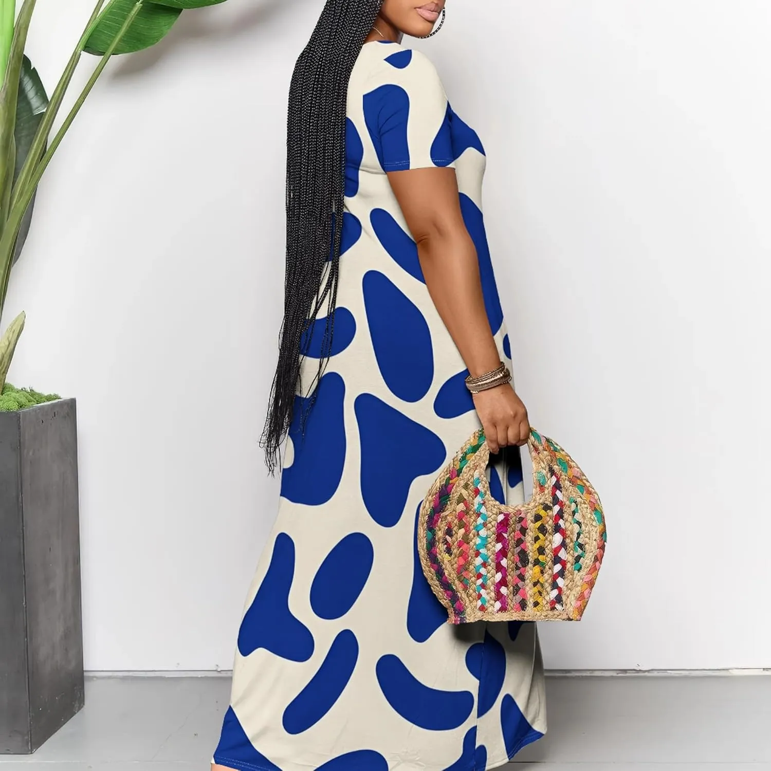 Women's Plus Size Summer Dress African Art Graphic Print Maxi Flowy Tank Dress Casual A Line Skirt for Curvy Women