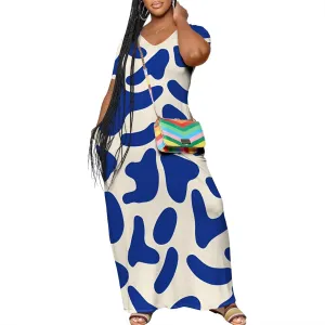 Women's Plus Size Summer Dress African Art Graphic Print Maxi Flowy Tank Dress Casual A Line Skirt for Curvy Women