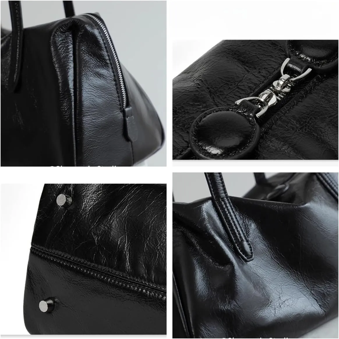 Women's Retro Leather Large Capacity Shoulder Underarm Bag Handbag Commuting Totes Pillow Bowling Bag Versatile Clutch Hobo