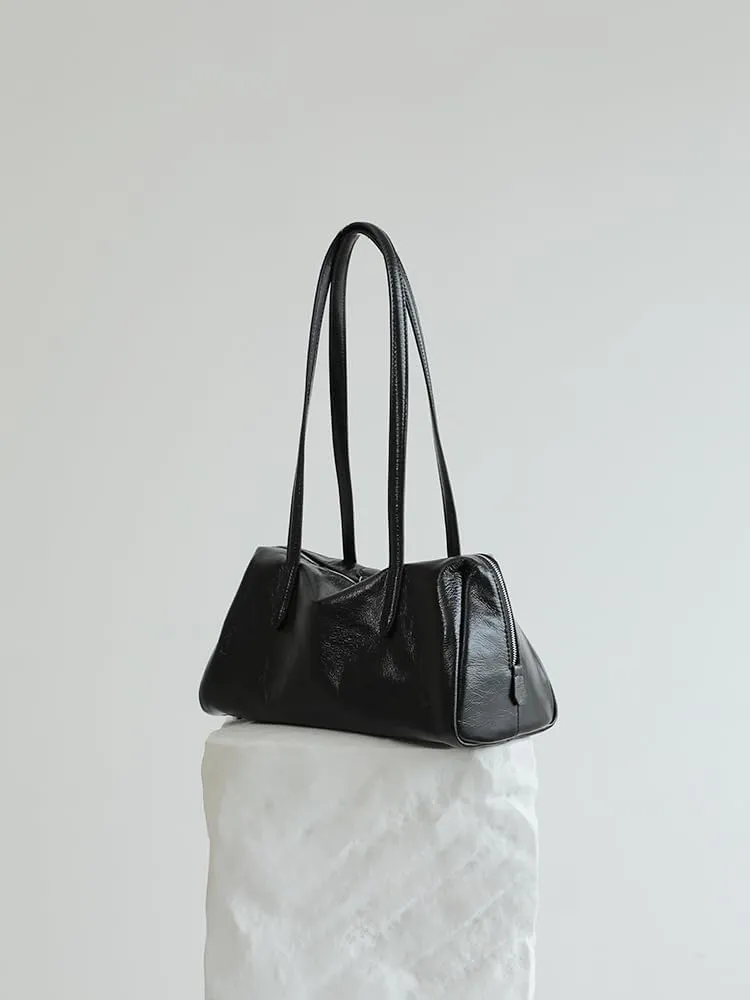 Women's Retro Leather Large Capacity Shoulder Underarm Bag Handbag Commuting Totes Pillow Bowling Bag Versatile Clutch Hobo