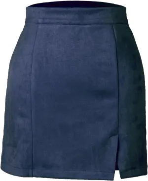 Women's Slit Zipper Slim Fit Mini Skirts Sexy High Waist Solid Office Business Work Skirt Casual A Line Short Skirt