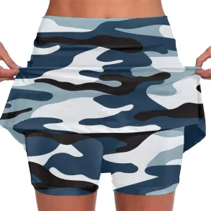 Womens Summer Mini Skirts Active Workout Running Tennis Skort 2024 Plus Size Golf Camouflage Printed 2 in 1 Shorts Activewear