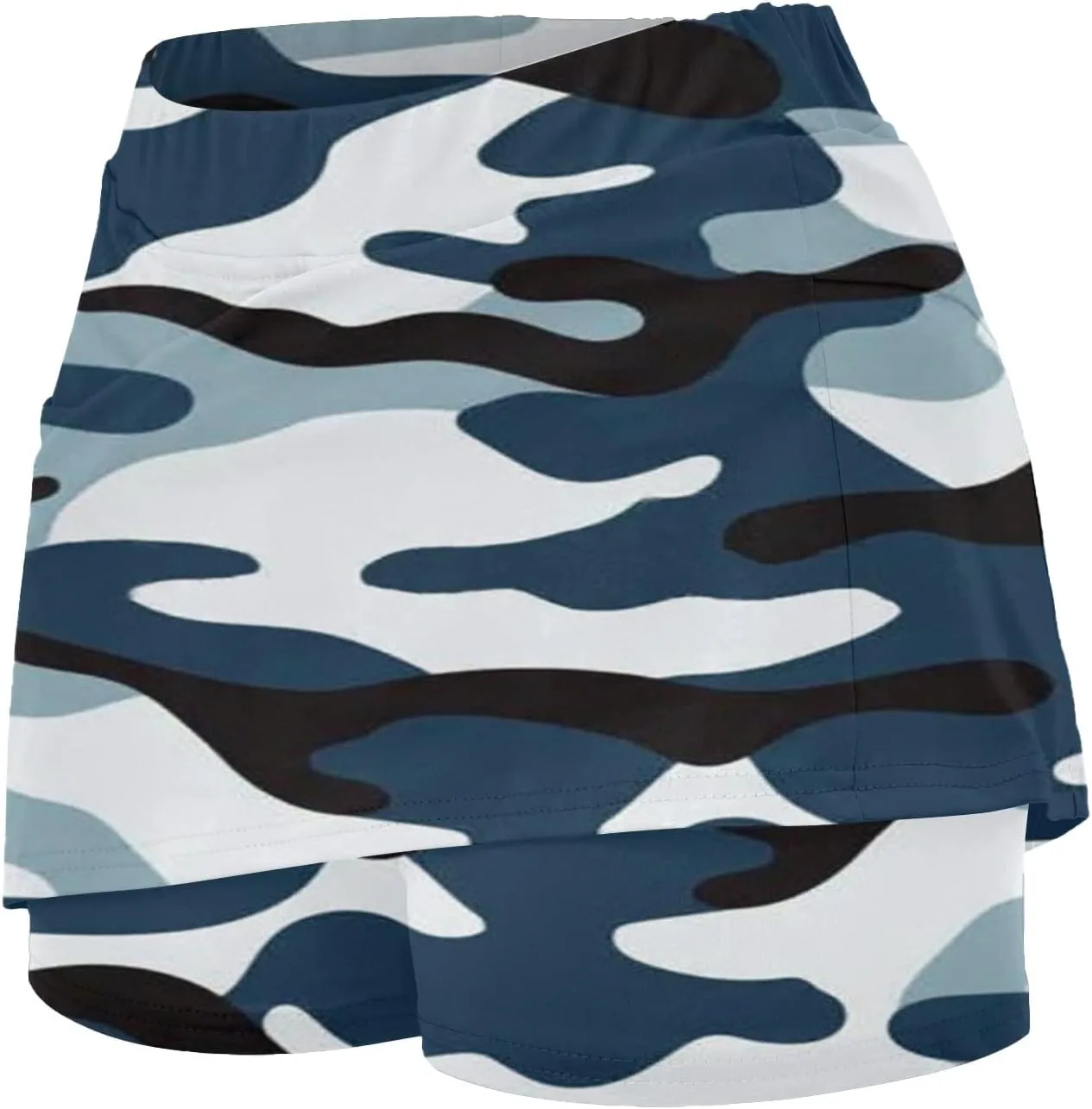 Womens Summer Mini Skirts Active Workout Running Tennis Skort 2024 Plus Size Golf Camouflage Printed 2 in 1 Shorts Activewear