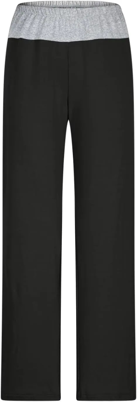 Women's Sweatpant Yoga Leggings Side Striped High Waist Stretch Comfy Jogger Gym Sport Workout Pants Trousers Slacks