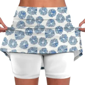 Women's Tennis Golf Skirts Floral Printed High Waist Skorts with Pockets Athletic Sports Running Workout Inner Shorts