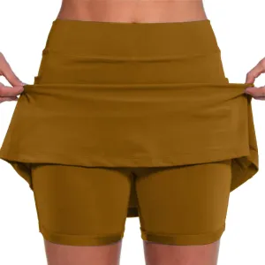 Women's Tennis Skirts Fashion Stretchy High Waist Golf Inner Shorts Sports Plus Size Solid Running Workout Athletic Skorts