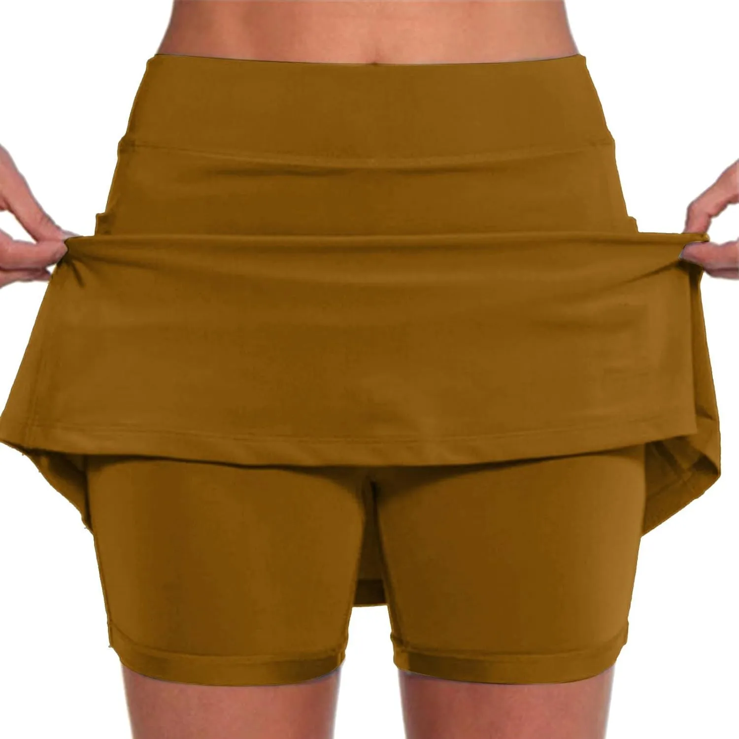 Women's Tennis Skirts Fashion Stretchy High Waist Golf Inner Shorts Sports Plus Size Solid Running Workout Athletic Skorts