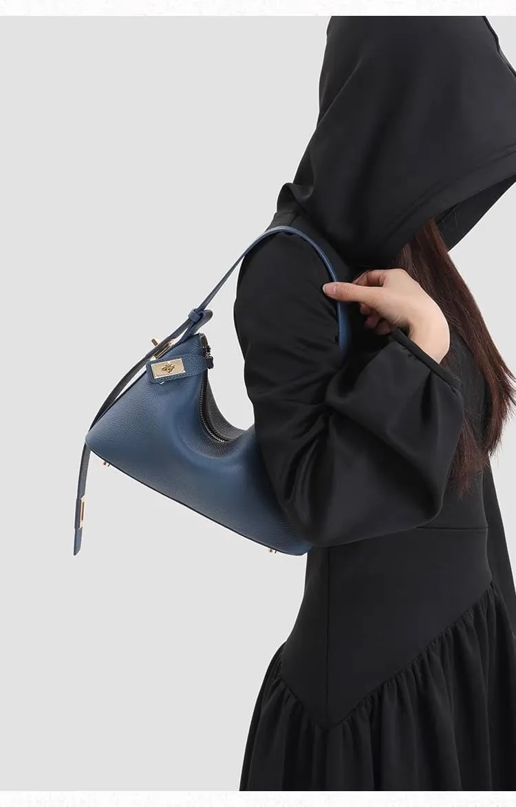 Women's Togo Cowhide Handbag Shoulder Bag Underarm Leather Pillow Bag Zipper Chic Stylish Versatile Elegant Luxury