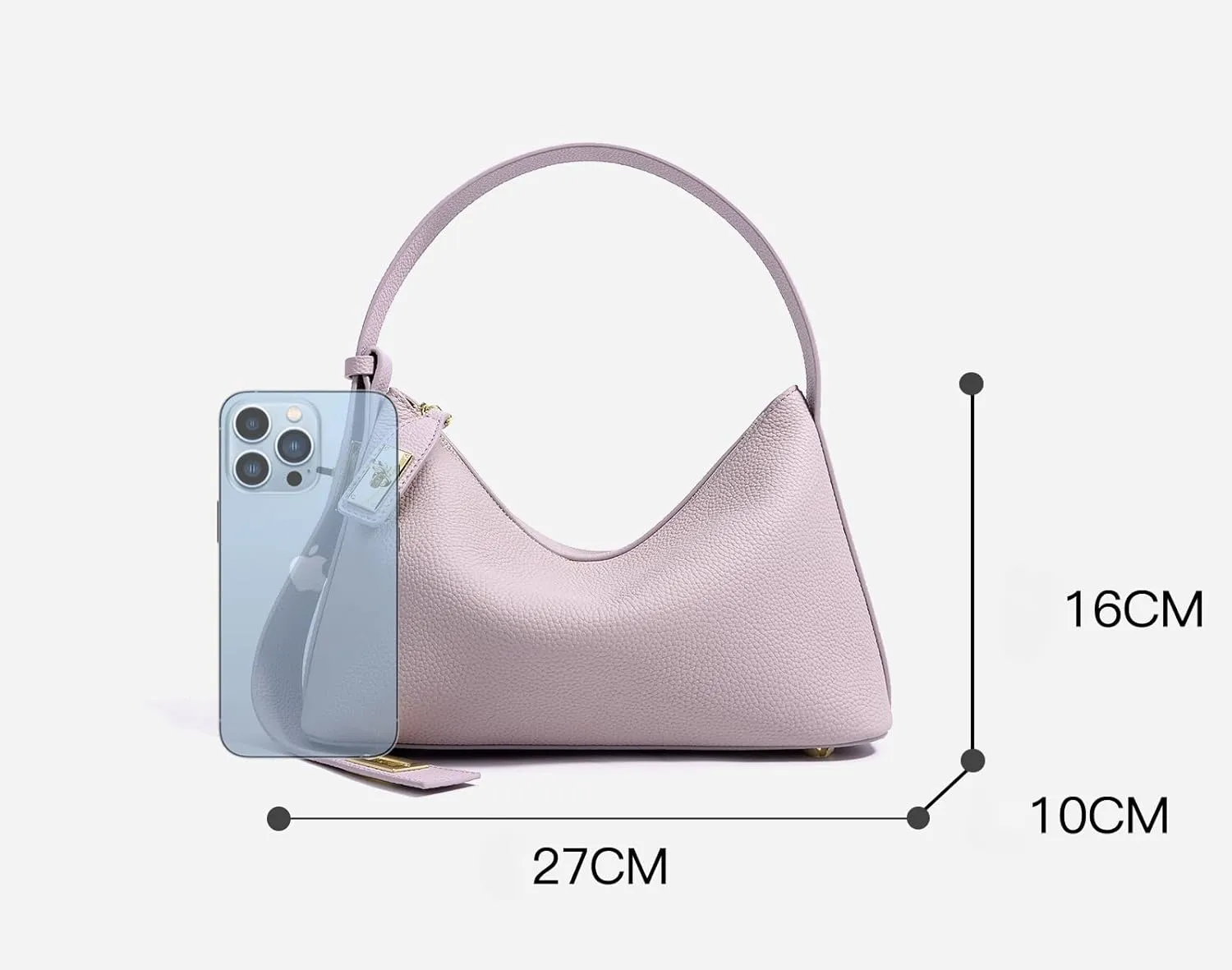 Women's Togo Cowhide Handbag Shoulder Bag Underarm Leather Pillow Bag Zipper Chic Stylish Versatile Elegant Luxury