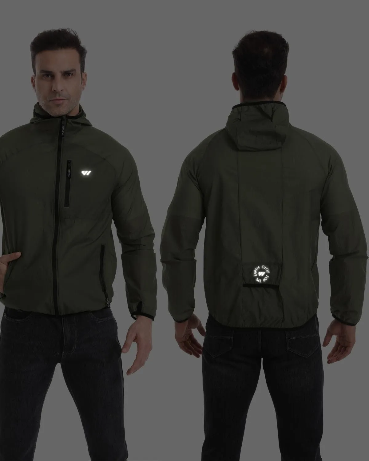 Wulibike Mens Windbreaker Jackets Lightweight men's cycling jacket with Hood Unisex Packable Golf Running Wind Breaker Jacket
