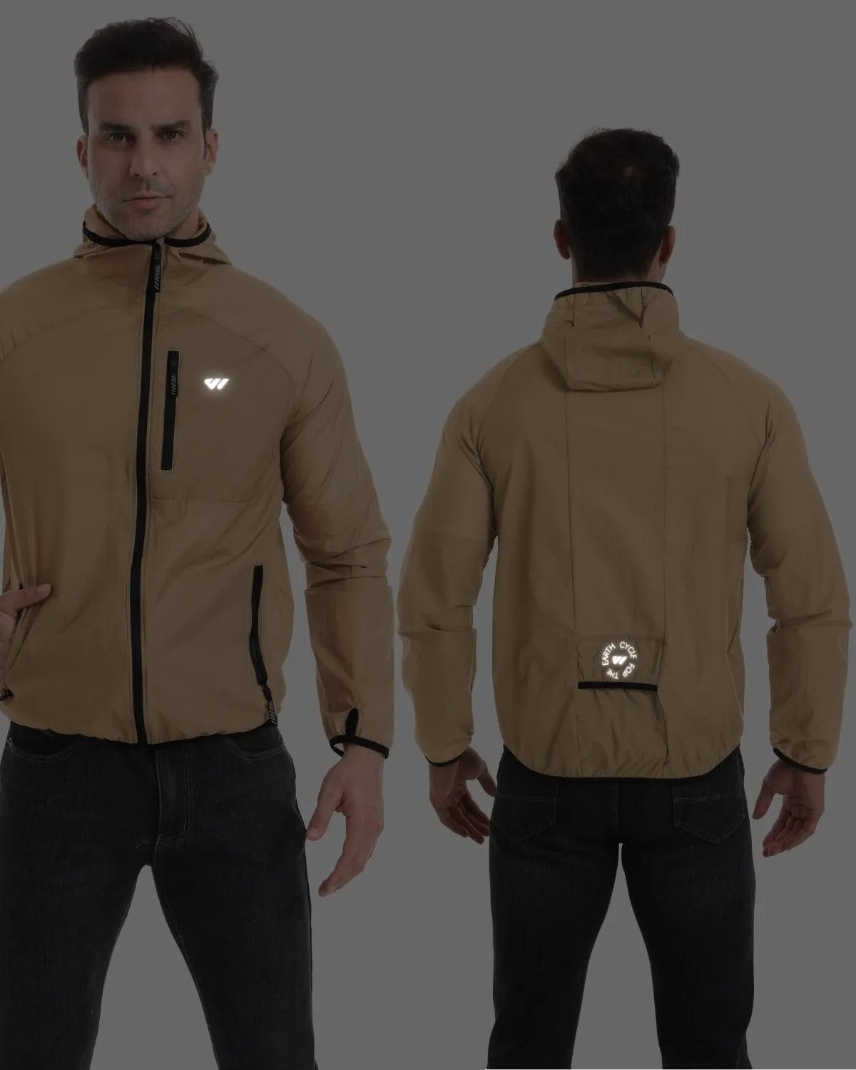 Wulibike Mens Windbreaker Jackets Lightweight men's cycling jacket with Hood Unisex Packable Golf Running Wind Breaker Jacket