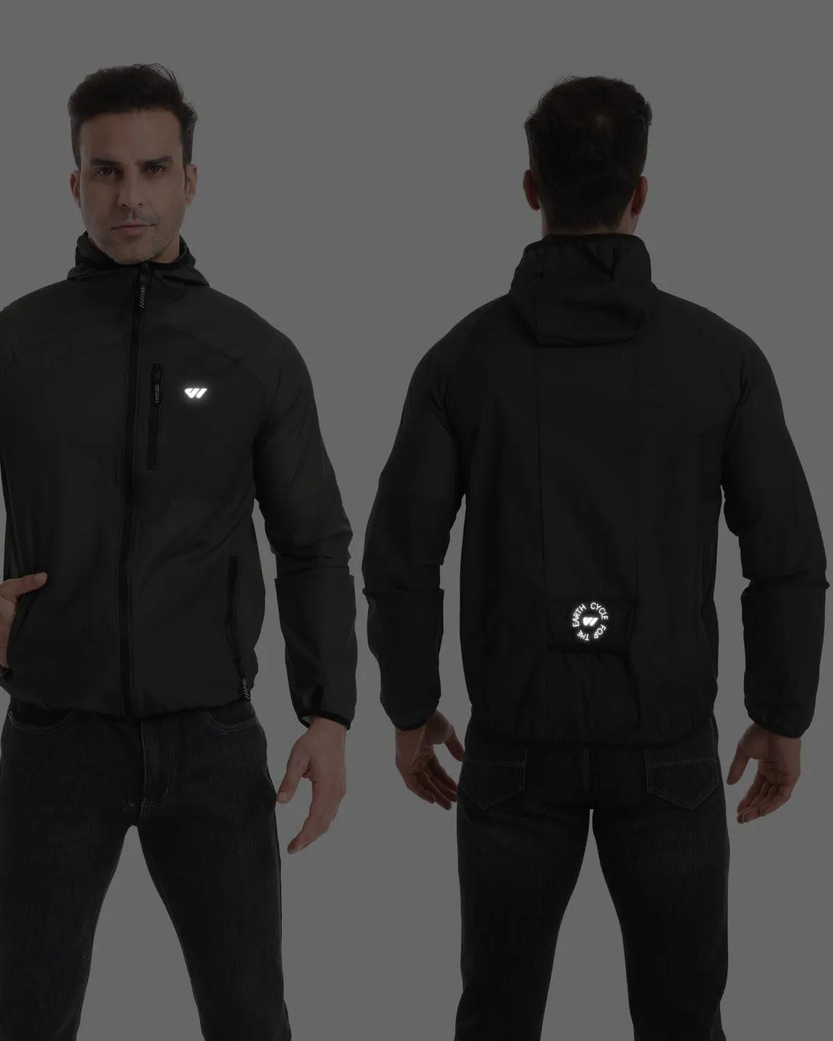 Wulibike Mens Windbreaker Jackets Lightweight men's cycling jacket with Hood Unisex Packable Golf Running Wind Breaker Jacket