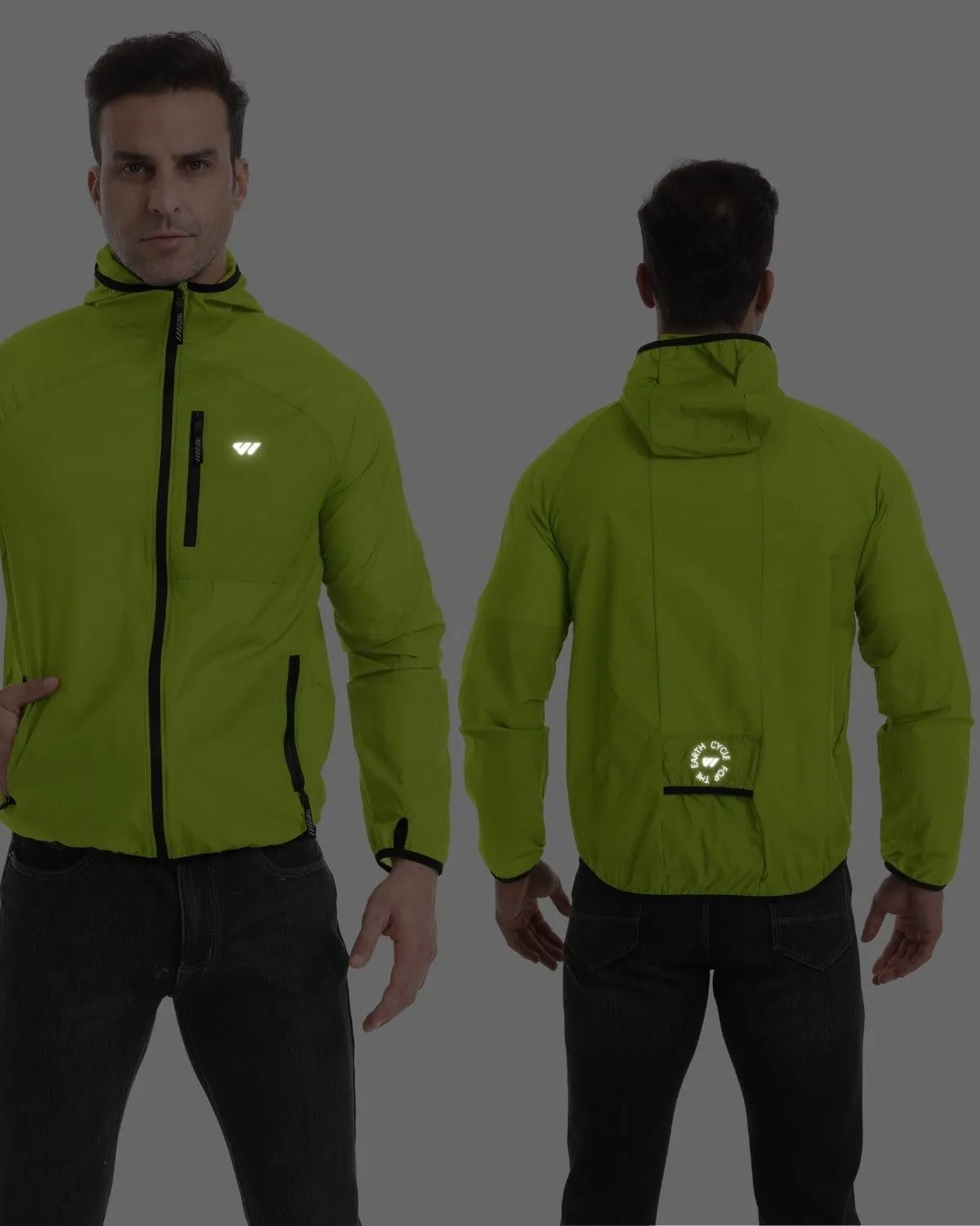 Wulibike Mens Windbreaker Jackets Lightweight men's cycling jacket with Hood Unisex Packable Golf Running Wind Breaker Jacket