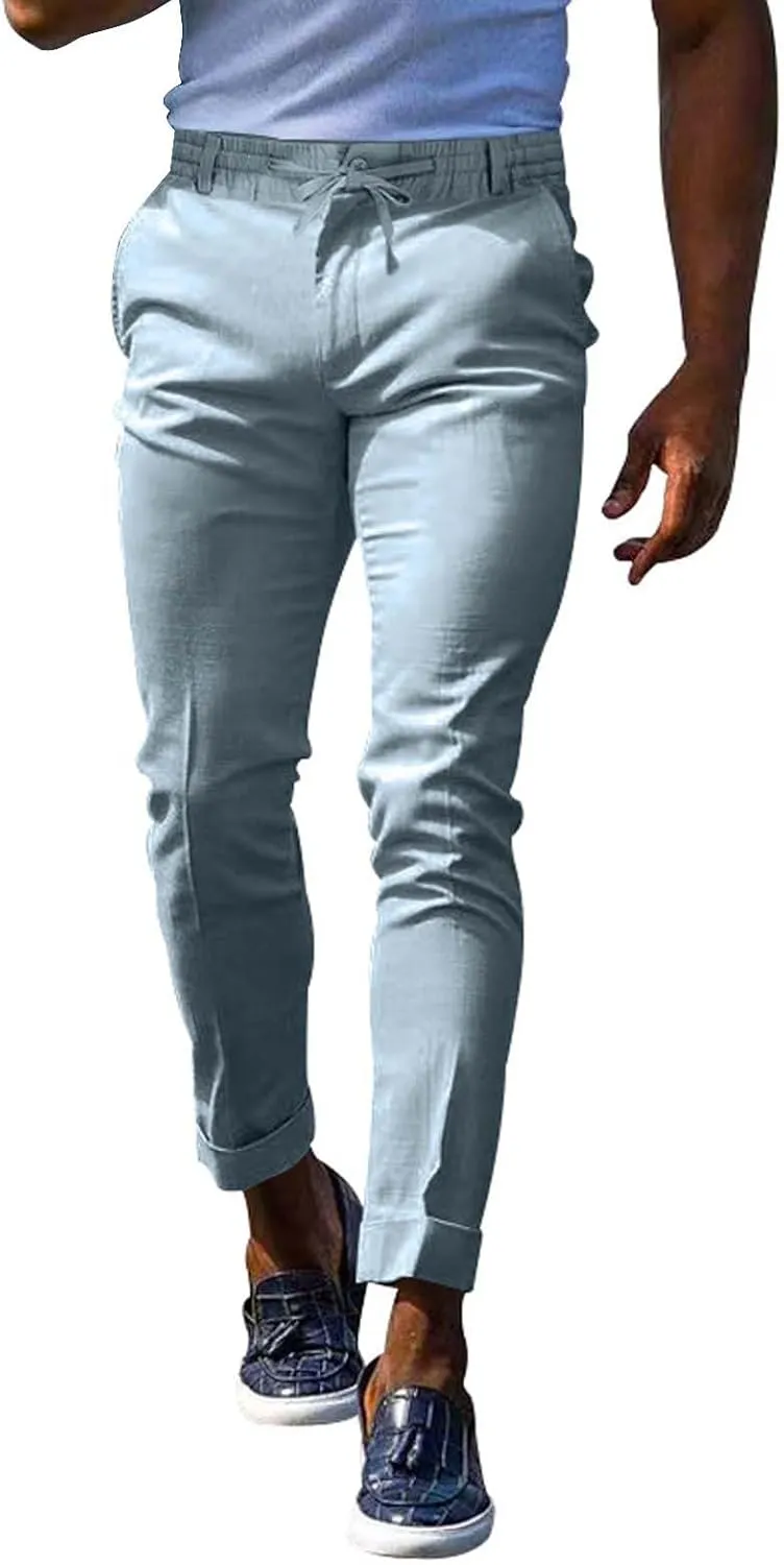XUETON Mens Chinos Slim Fit Dress Pants Casual Business Office Work Skinny Stretch Golf Pants Comfort Lightweight Flat Front Tapered Pants Slacks with Pockets