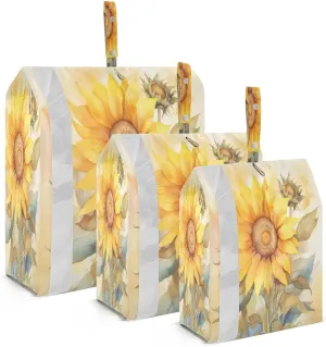 Yellow Sunflowers Leaves Packing Cubes for Travel 3 Set Packing Cubes Large Suitcase Organizer Bags Set for Travel