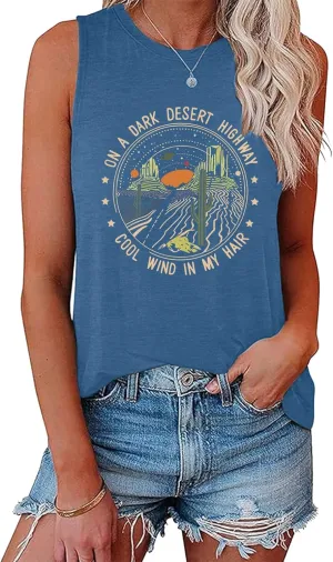 YITAN Women's Sleeveless Shirt Cute Graphic Tank Tops