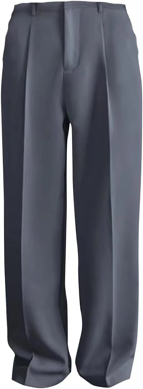 Ymosrh Men's Pants Business Casual Pants Loose Solid Color Pleated Dress Pants Trousers Mens, 32-38