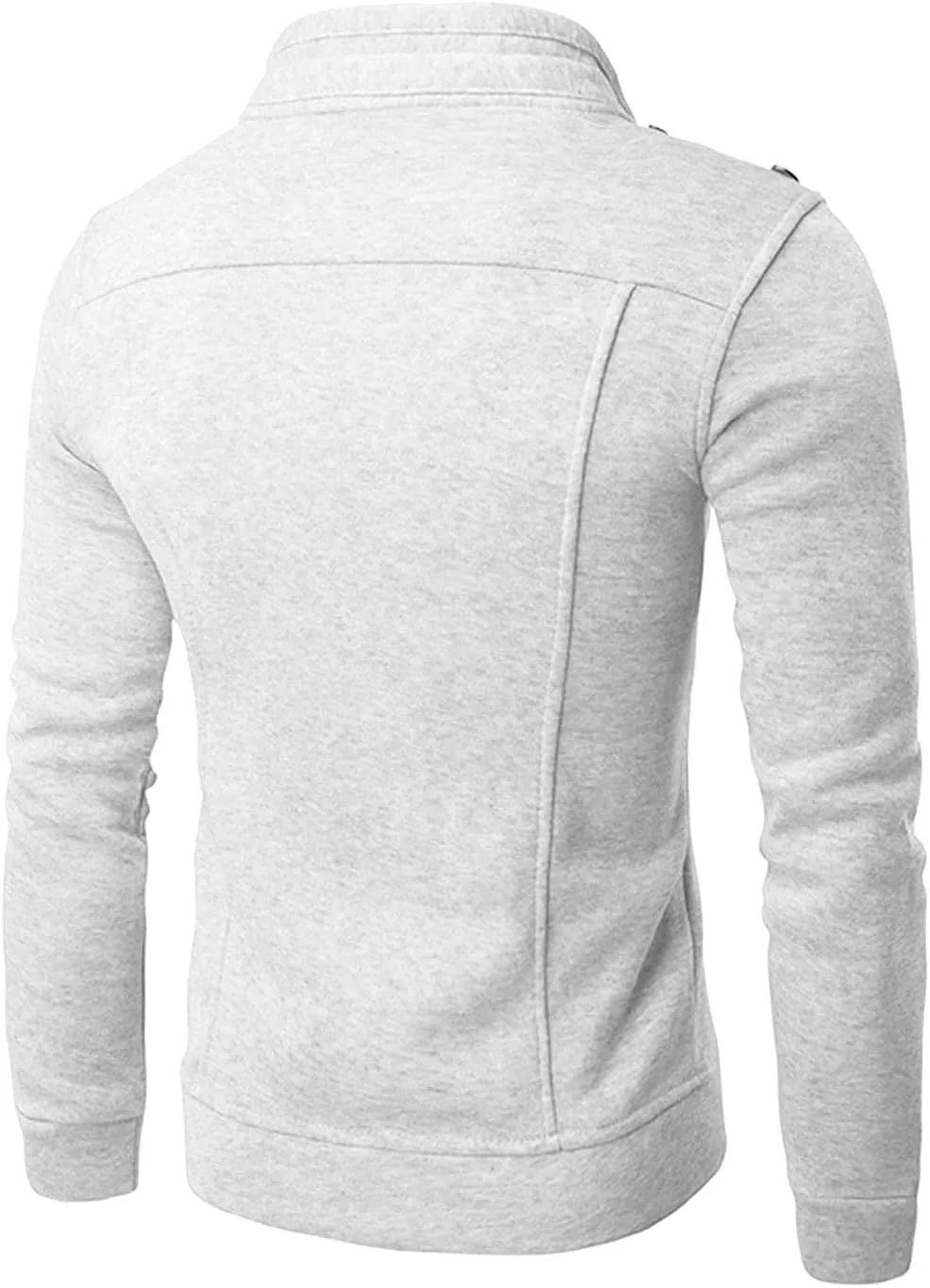 Ymosrh Mens Winter Jackets Men's Fashion Casual Loose Stand Collar Button Decorated Sweatshirt Jacket for Men