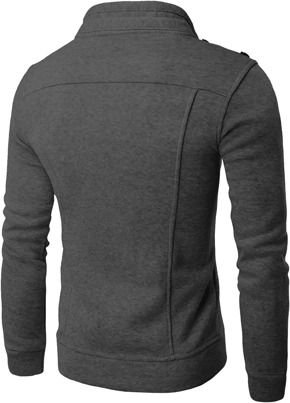 Ymosrh Mens Winter Jackets Men's Fashion Casual Loose Stand Collar Button Decorated Sweatshirt Jacket for Men