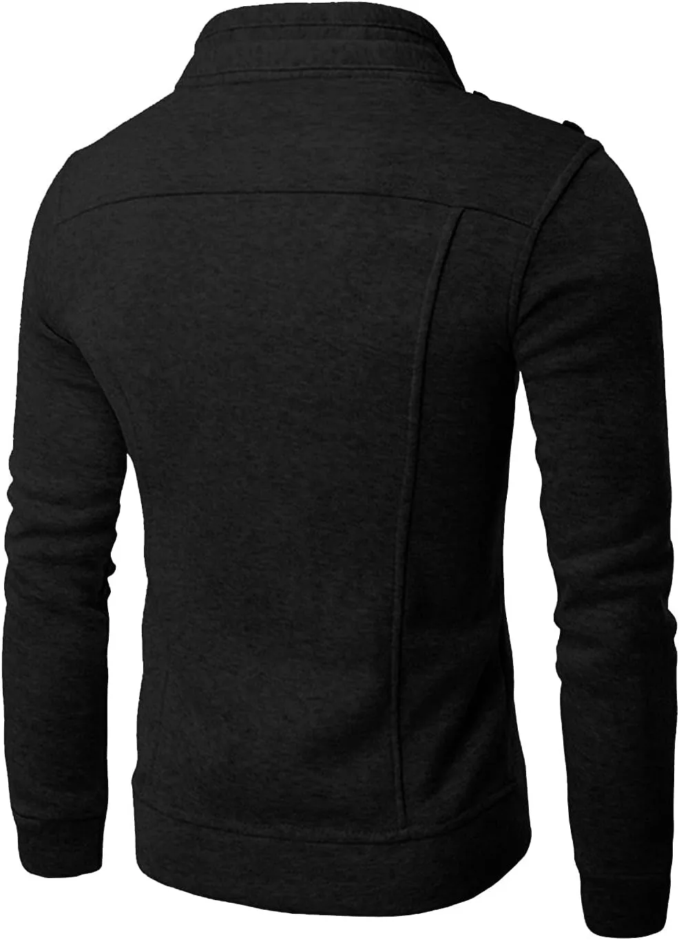 Ymosrh Mens Winter Jackets Men's Fashion Casual Loose Stand Collar Button Decorated Sweatshirt Jacket for Men