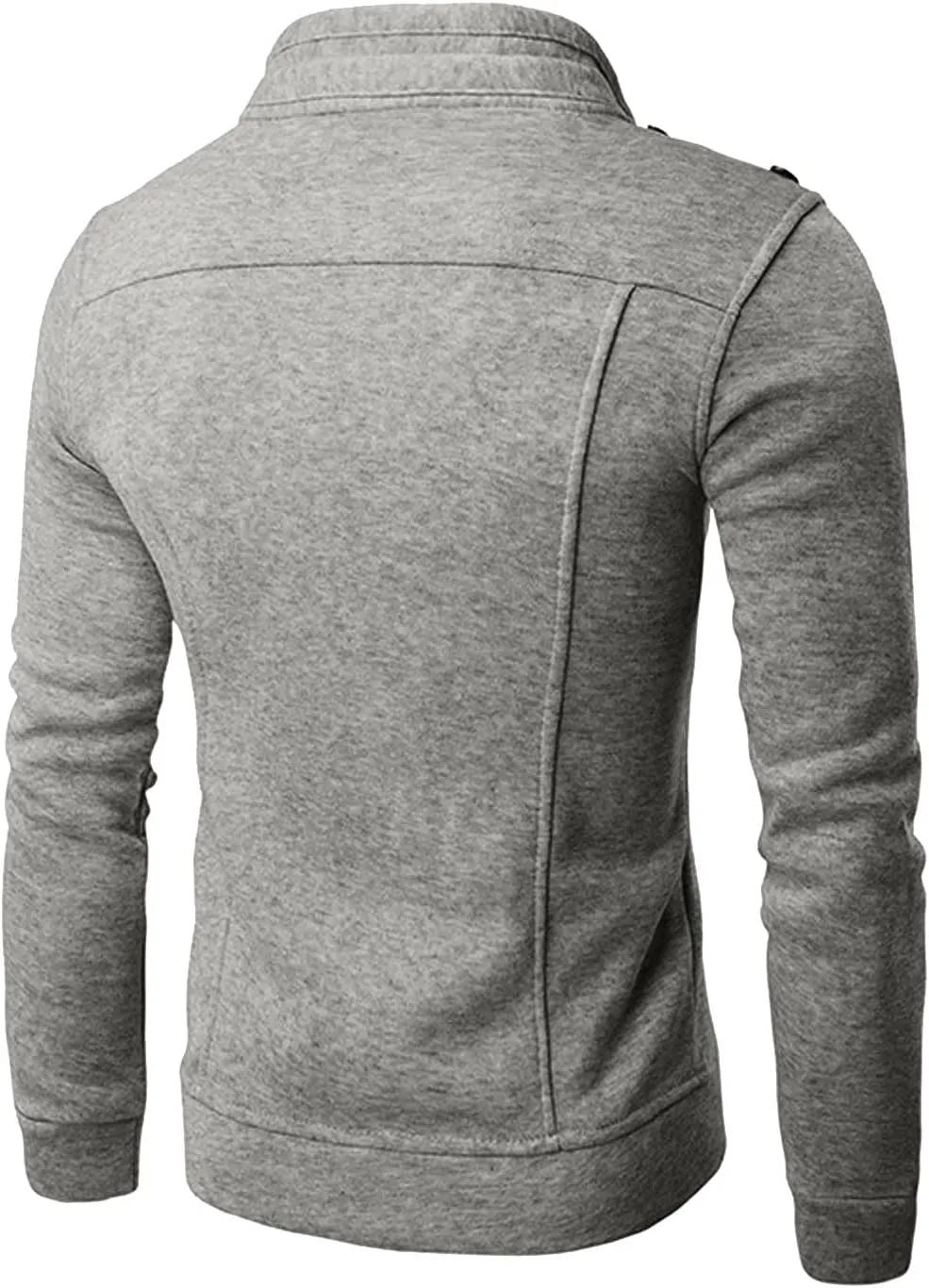 Ymosrh Mens Winter Jackets Men's Fashion Casual Loose Stand Collar Button Decorated Sweatshirt Jacket for Men