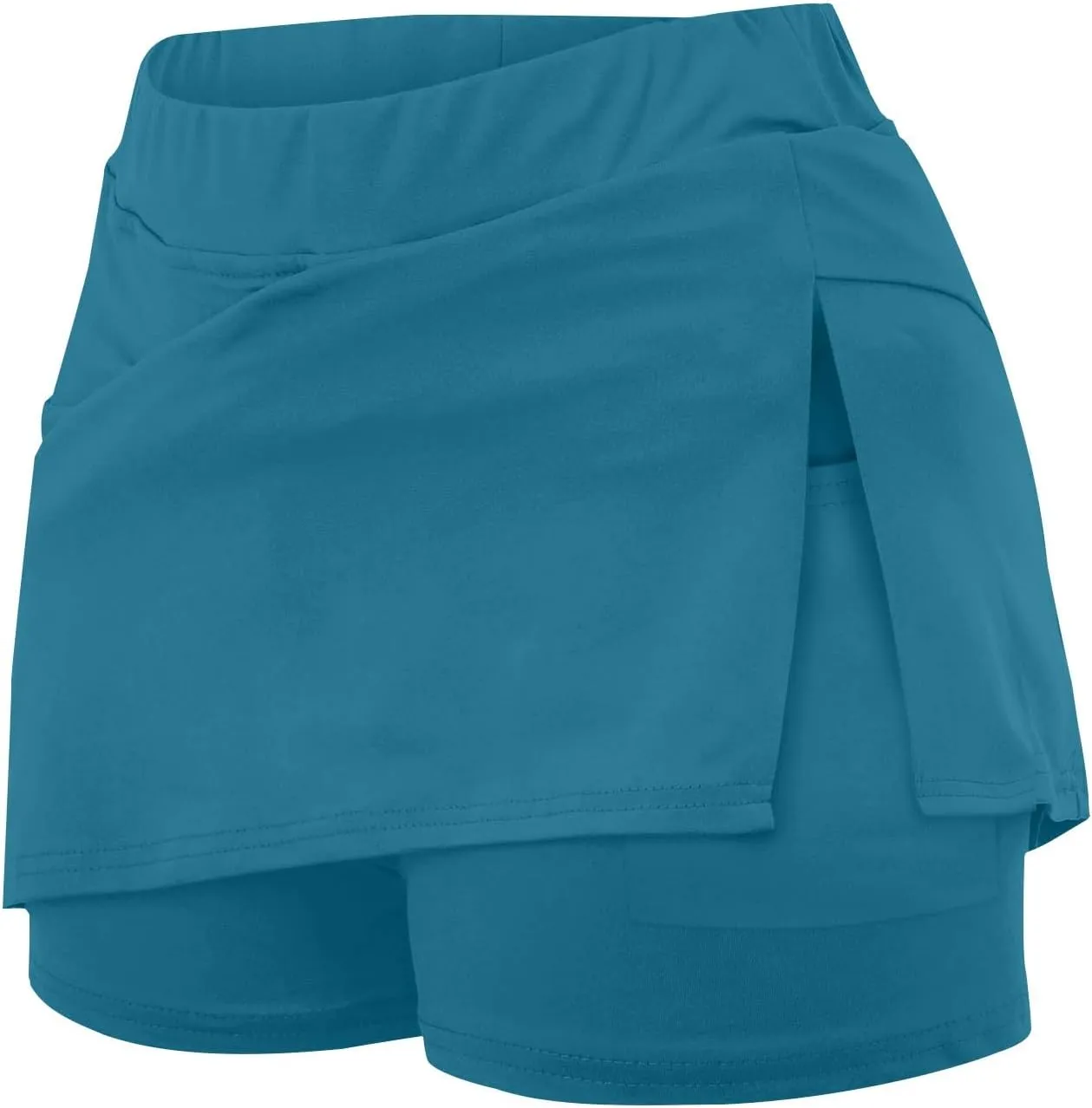 Yoga Skorts for Women Mid Waist Athletic Sports Pants with Split Skirt Casual Shorts Tummy Control Plus Size Skort