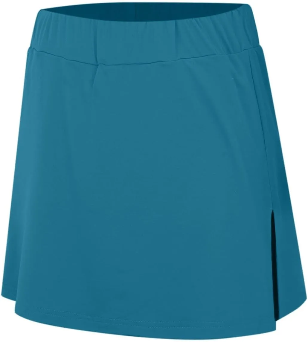 Yoga Skorts for Women Mid Waist Athletic Sports Pants with Split Skirt Casual Shorts Tummy Control Plus Size Skort
